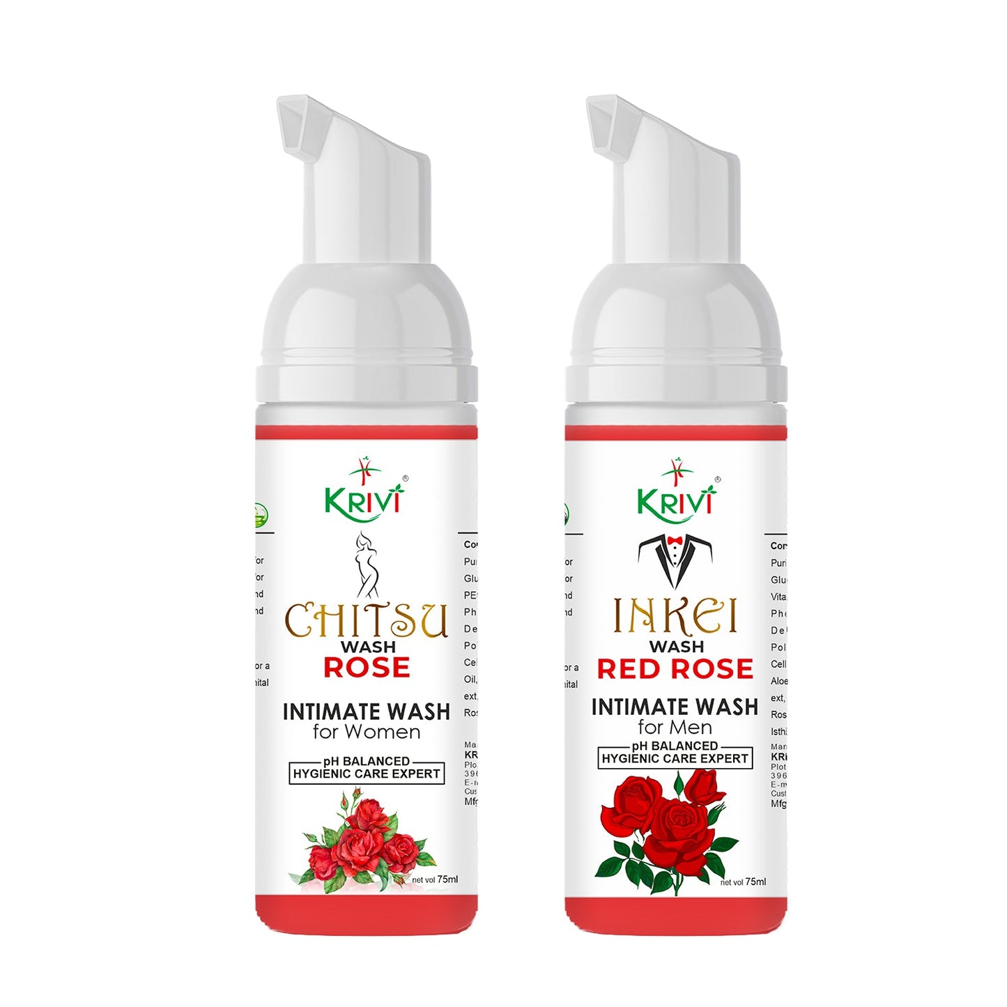Men and Women Intimate Wash Combo (Rose) 75ml
